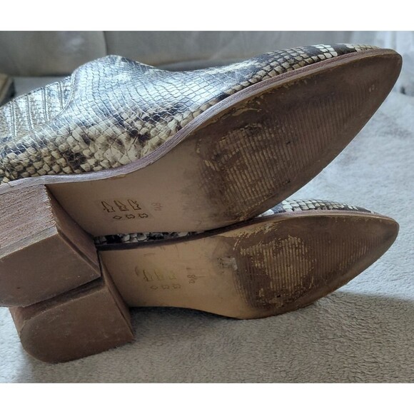 Madewell Womens Chelsea Ankle Boots Size 8.5 Brown Snake Embossed Leather Low - Picture 9 of 13